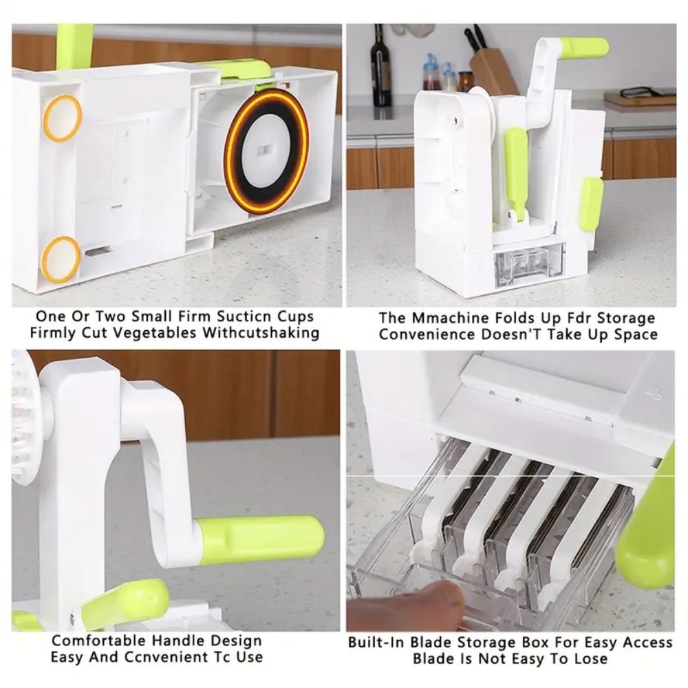 Spiralizer Vegetable Noodle - Espiralizador de Verduras de 4 Cuchillas,
