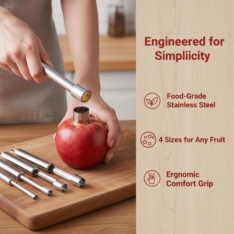 Kitchen Gadgets Tools - Juego de 4 Descorazonadores de Frutas,